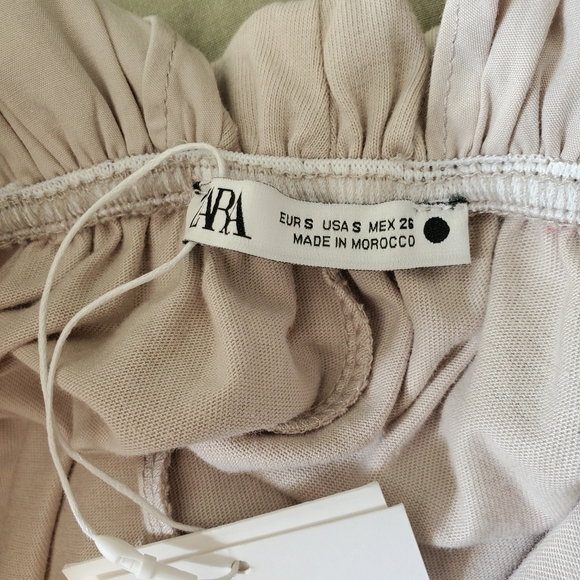 ZARA | Sleeveless Ruffle Waistline Beige Boho Maxi Dress (S) - Picture 9 of 11